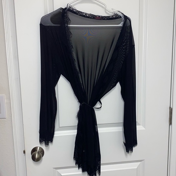 Lace Robe Mesh Cover Up - Picture 2 of 5